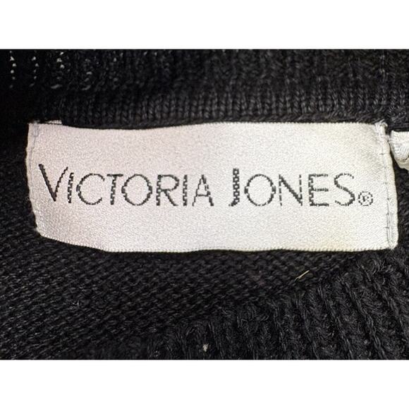 Victoria Jones Woman Black Snowman Holiday Christmas Sweater Medium - Picture 8 of 10